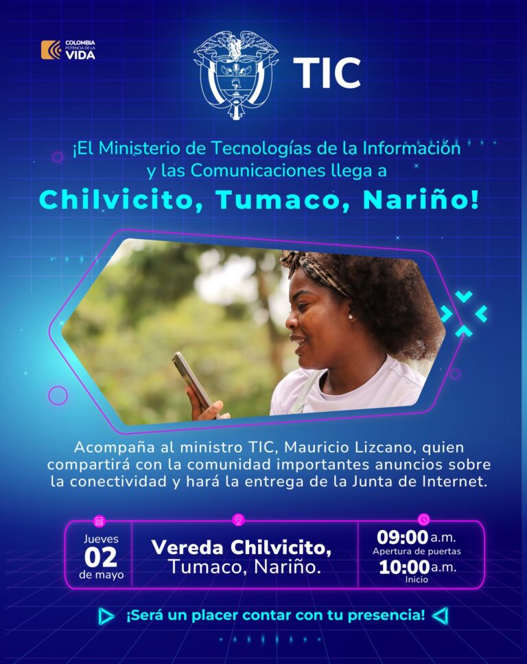 Lee más sobre el artículo ¡El Ministerio de Tecnologías de la información y las comunicaciones llega a Chilvicito, Tumaco, Nariño!