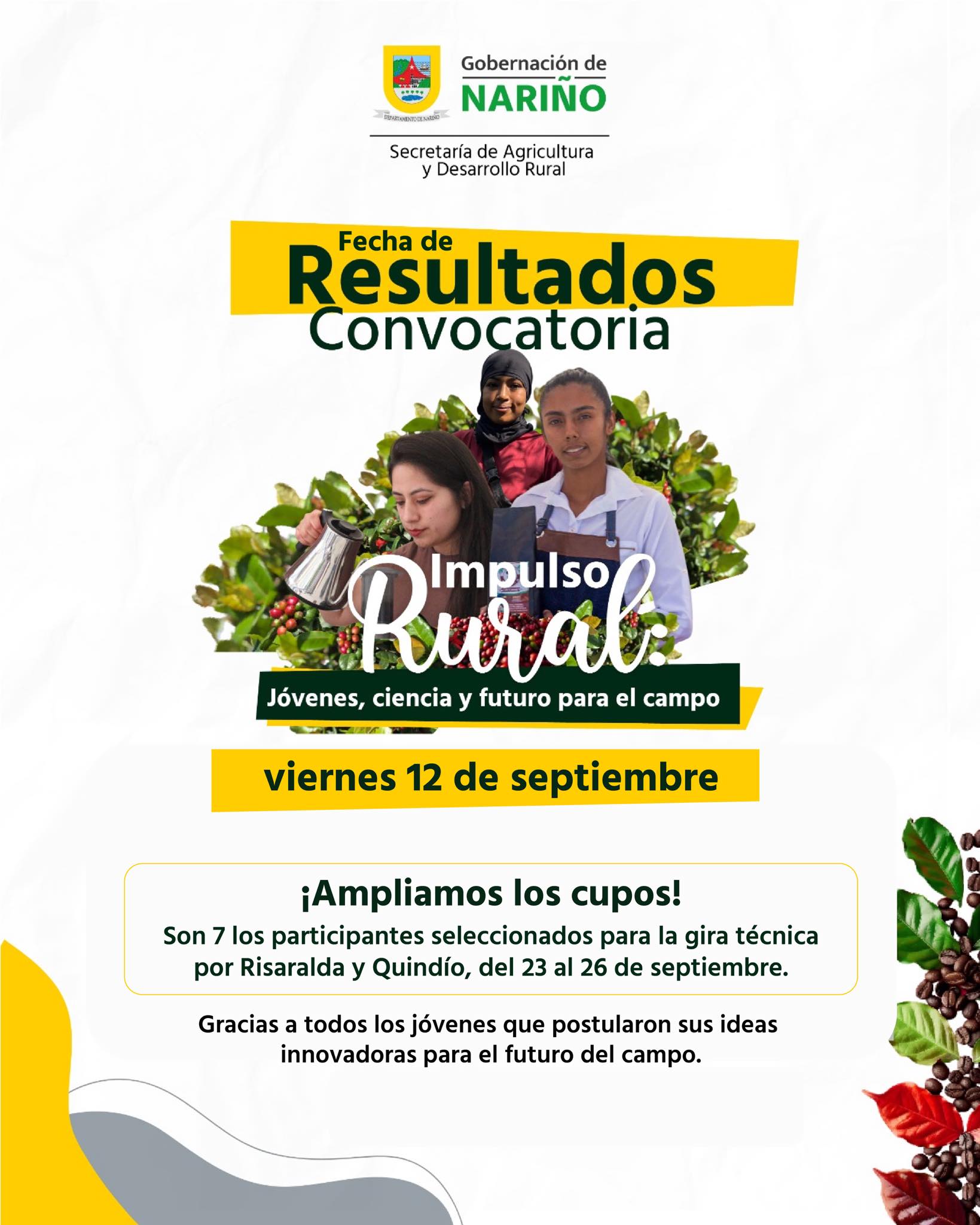 fecha resultados - Gobernación de Nariño