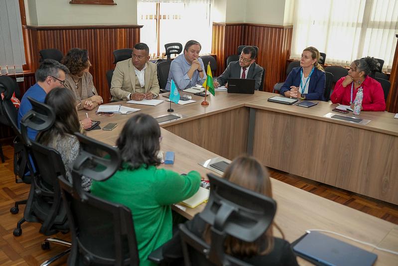 Representantes institucionales participan en una mesa de trabajo entre la Gobernación de Nariño y Naciones Unidas.