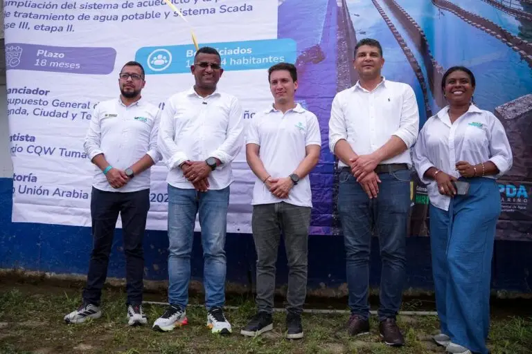 Representantes de la Gobernación de Nariño, el Plan Departamental de Agua y entidades aliadas participan en la socialización de proyectos de acueducto para Tumaco.